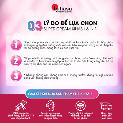 Kem Dưỡng Collagen Kihasu Phục Hồi Da Ngày Và Đêm, Dưỡng Ẩm Da Căng Mướt Sáng Khỏe, Ngăn Các Dấu Hiệu Lão Hóa