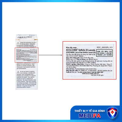 Hộp 25 Kim Lấy Máu Accu-Chek SoftClix Chính Hãng Roche, Dùng Cho Máy Accu-Chek Active & Instant