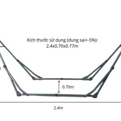 Bộ võng xếp BAN MAI: khung sơn tĩnh điện VIP và lưới mềm dày 99 ( Giao màu ngẫu nhiên )