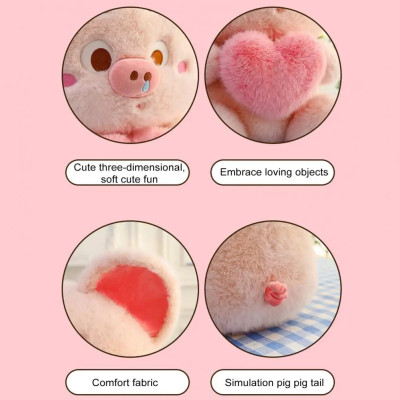 Thú nhồi bông heo rút tim đáng yêu - Size từ 30cm đến 50cm - Quà tặng gấu bông heo ôm tim có thể kéo ra được.