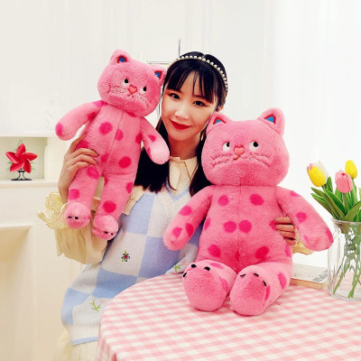Thú nhồi bông mèo hồng chấm bi mặt quạo - Size từ 60cm đến 1m - Quà tặng gấu bông mèo giận dỗi mắt liếc dễ thương.
