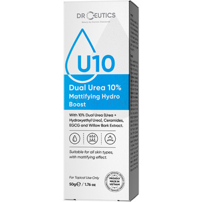Gel DrCeutics U10 Dual Urea 10% Mattifying Hydro Boost giúp điều tiết dầu nhờn cho da căng bóng (50g) - Hàng chính hãng