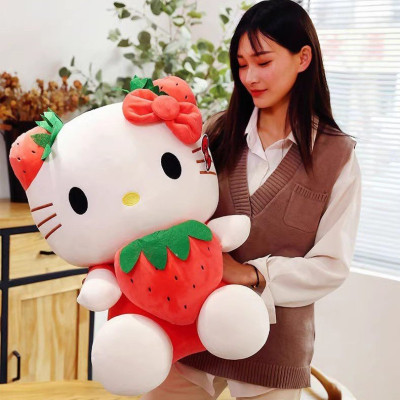 Gấu Bông Mèo Kitty Ôm Dâu Tây Siêu Hot Siêu Cưng (22cm--->50cm) Hàng Cao Cấp Loại 1 Chất Lượng Cao, An Toàn Cho Trẻ Nhỏ