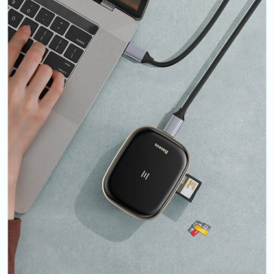 Bộ Hub mở rộng 7 in 1 tích hợp sạc 60W Baseus Type-C HUB Adapter AC Multifunctional Charger - Hàng chính hãng