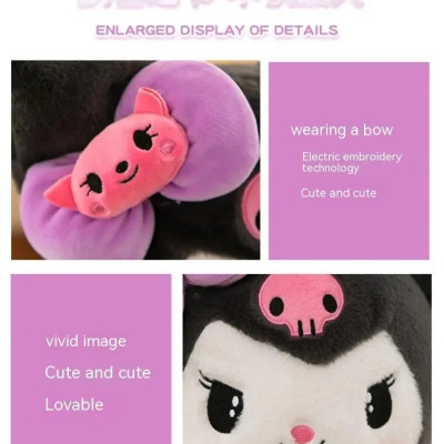 Thú nhồi bông Cinnamorol - Kuromi - Melody đeo túi màu sắc đáng yêu - Size từ 35cm đến 90cm - Quà tặng gấu bông hoạt hình Sanrio êm mịn cho bé.