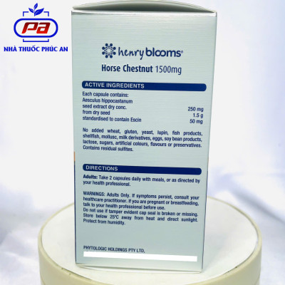 Viên hỗ trợ suy giãn tĩnh mạch Henry Blooms Horse Chestnut 1500ml 30 viên