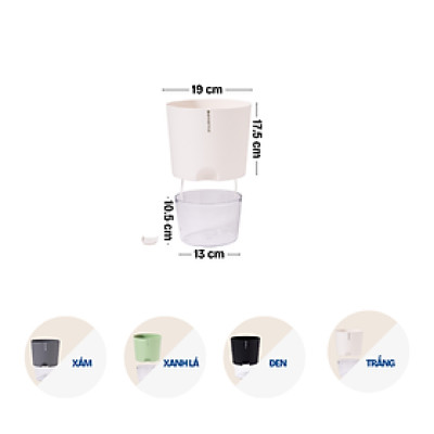 Chậu tự tưới A712 Monrovia thông minh, tiện lợi, trang trí không gian trong nhà, nhiều màu sắc