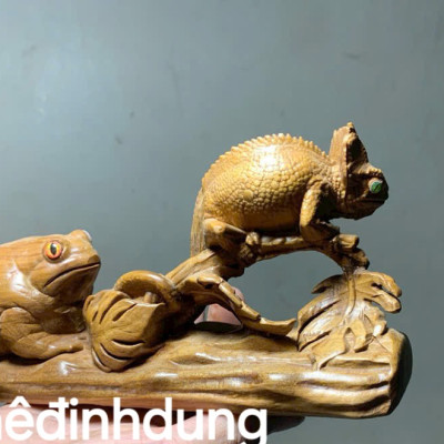 Tượng động vật hoang dã bằng gỗ bách xanh kt 20x9x6cm 