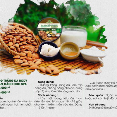 Kem dưỡng da body hạnh nhân dành cho Spa (500 Gram)