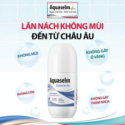 Combo 2 Hộp Lăn Khử Mùi AQUASELIN Extreme For Men Không Gây Ố Vàng Áo, Giảm Mồ Hôi Hiệu Quả Hộp 50ml