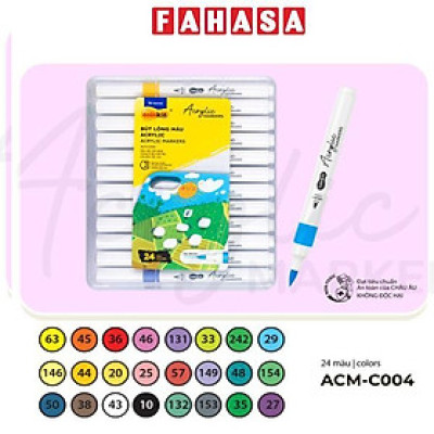 Hộp 24 Bút Lông Màu Acrylic Markers 1 Đầu - Colokit ACM-C004