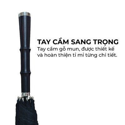 Ô dù cao cấp lịch lãm Elite Nason tay cầm gỗ sang trọng khung trục làm từ sợi Carbon, siêu bền bỉ