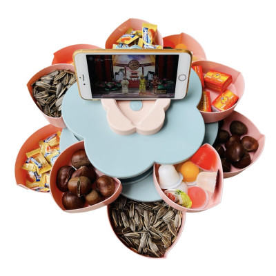 Khay Đựng Mứt Tết Vân Kim Cương, Hộp Đựng Mức Bánh Kẹo Tết Cao Cấp 1 Tầng 2 Tầng Xoay 360 Độ Song Anh- Hàng Chính Hãng