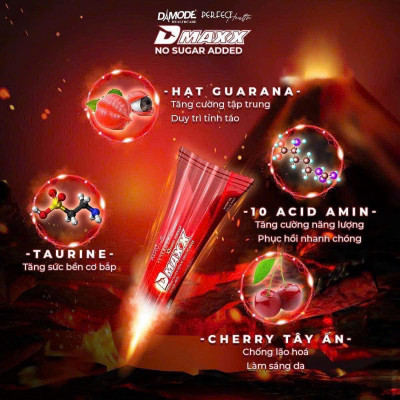 DMAXX thức uống bổ sung vitamin năng lượng không đường DAMODE 44 gói màu đỏ mỗi gói 2,2gr