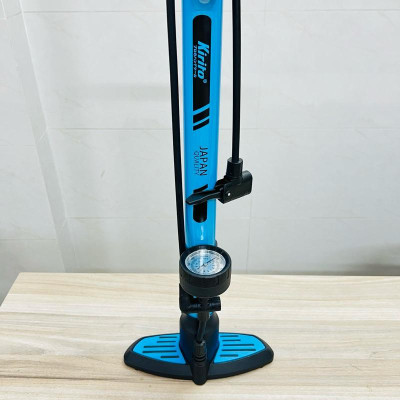 Bơm xe đạp, xe máy, ô tô thương hiệu Kirito nhật bản cao cấp mã 6038B - Bơm chân ngang KRT