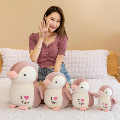 Gấu Bông Chim Cánh Cụt I Love You Siêu Dễ Thương Mềm Mịn Cho Bé Yêu (25cm--->35cm) Vải Miniso 4 Chiều Co Giãn Êm Ái, Hàng Cao Cấp An Toàn Cho Trẻ Nhỏ