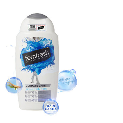 Dung Dịch Vệ Sinh Dành Cho Nam Và Nữ Thường Xuyên Vận Động Femfresh Active Fresh Wash 250ml ( Anh Quốc), làm sạch sâu, thơm mát tạo cảm giác dễ chịu