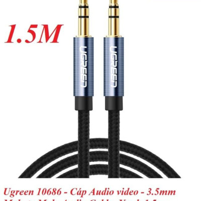 Ugreen UG10686AV112TK 1.5M màu Xanh Cáp âm thanh 2 đầu 3.5mm dương - HÀNG CHÍNH HÃNG