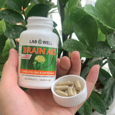 Viên bổ não tăng cường trí nhớ, brain aid, giúp hoạt huyết, hỗ trợ giảm huyết ứ, tăng cường tuần hoàn não - Lab Well