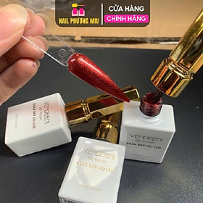 Sơn Gel Mắt Mèo Đỏ CR VENDEENI Cao Cấp Chai 15ml Làm Nail, Sơn Gel Mắt Mèo Ánh Trăng Nhũ Kim Cương Hạt Siêu Mịn Bền Màu Nữ