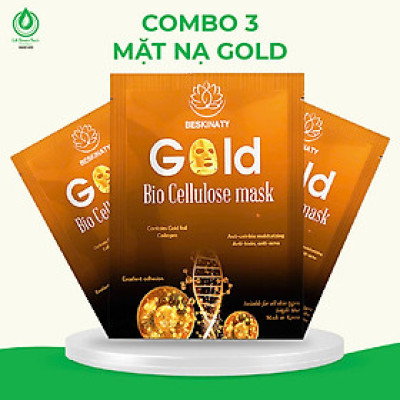 Combo 3 Mặt nạ sinh học BESKINATY Gold Bio Mask chống lão hóa phục hồi da hiệu quả Hàn Quốc