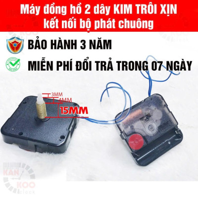 COMBO 10 bộ máy phát nhạc chuông-điểm giờ kèm máy đồng hồ treo tường KIM TRÔI TRỤC DÀI 15MM - loại XỊN 12888 bánh xe đỏ