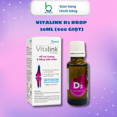 Dung Dịch Nhỏ Giọt Vitalink D3 Drop Bổ Sung Vitamin D3, Hỗ Trợ Xương Chắc Khỏe cho trẻ từ 1 tuổi