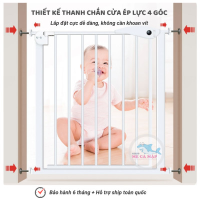 Chặn Cửa Chặn Cầu thang an toàn, chắn cửa dày nặng, thanh chặn cửa cao 79cm bảo vệ bé an toàn
