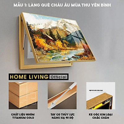 Tranh che ổ điện, atomat gia đình khung nhôm Có pitton thủy lực nâng 90 độ nội thất nhà cửa