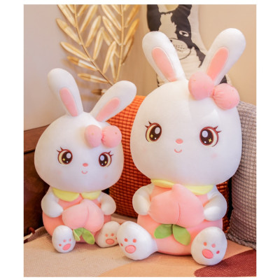 Thỏ nhồi bông ôm trái đào cao cấp