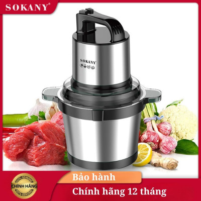Máy xay thịt, máy xay tói ớt đa năng công suất mạnh mẽ 800W SOKANY SK-7028, dung tích 4L, cối INOX 304 - HÀNG CHÍNH HÃNG