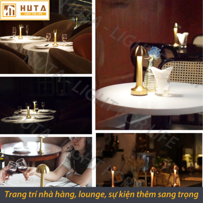 Đèn Led Quầy Bar Bàn Ăn Nhà Hàng HUTA RESNON Cảm Ứng Tích Điện USB Điều Chỉnh Ánh Sáng Vàng Trang Trí Quán Cà Phê Quán Bar