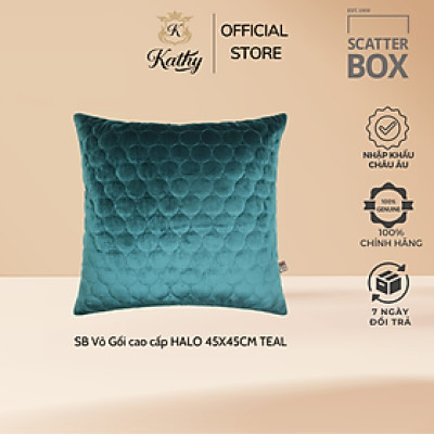 SCATTER BOX Vỏ Gối cao cấp nhập khẩu Ireland Anh Quốc HALO màu TEAL kích thước 45X45CM phong cách hiện đại