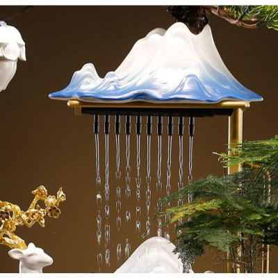 Hươu Bình An Thác Nước Phong Thủy, Đài Thưởng Trầm Phun Nước Kèm Đèn Led Cao Cấp
