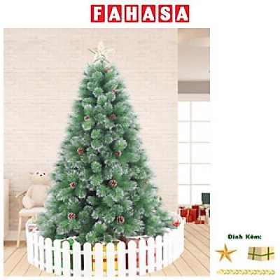Cây Thông Noel Lăn Kim Tuyến Bạc Gắn Trái Thông 200 cm - Cây Treo - Chaang Chiia LP-TCB