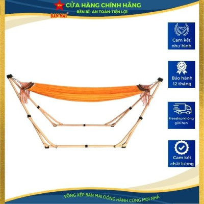 Bộ võng xếp BAN MAI: khung sơn tĩnh điện VIP và lưới mềm dày 99 ( Giao màu ngẫu nhiên )