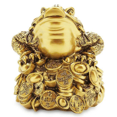 Tượng Cóc ngậm tiền phong thủy CTV33 18.8 x 22.4 x 20.4cm Tundo mạ vàng hoặc màu xanh lựa chọn