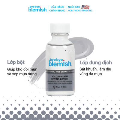 Chấm Mụn Tro Núi Lửa Giảm Mụn Nhanh Sau 1 Đêm Dành Cho Mụn Trắng, Sưng Đỏ Bye Bye Blemish Volcanic Ash Drying Lot