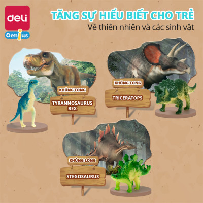 Bộ Đồ Chơi Khảo Cổ Truy Tìm Xương Khủng Long Bạo Chúa Deli - Đồ Chơi Giáo Dục Kích Thích Trí Tìm Tòi Sáng Tạo Của Trẻ - 74349 52