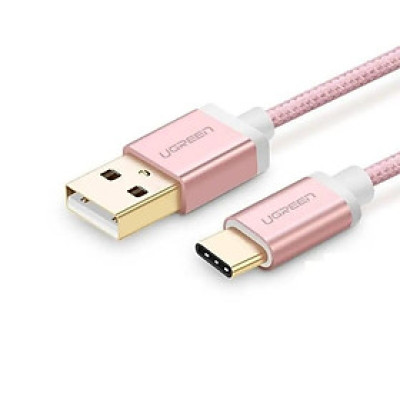Ugreen UG30506US188TK 0.25M màu Hồng Trắng Bộ chuyển đổi USB 2.0 sang USB-C - HÀNG CHÍNH HÃNG