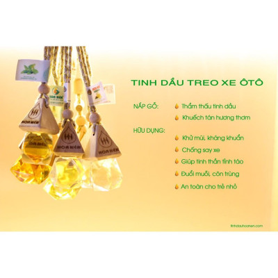 Tinh dầu treo Quế nguyên chất 8ml- Hoa Nén - Khử mùi, chống say xe