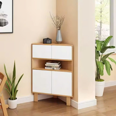 Nội thất phòng khách Tủ tam giác tiết kiệm không gian Tủ tường hiện đại đa chức năng cho gia đình Tủ gỗ lưu trữ góc