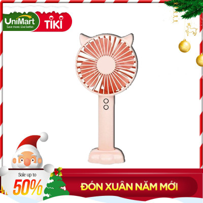 Quạt cầm tay tiện lợi gắn tai thỏ Damas N10 - Thiết kế dễ thương - Phù hợp tiêu chuẩn hiện đại (Giao màu ngẫu nnhiên)