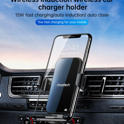 Gía đỡ điện thoại Choetech T201  tích hợp sạc không dây trên ô tô 15w - Hàng chính hãng