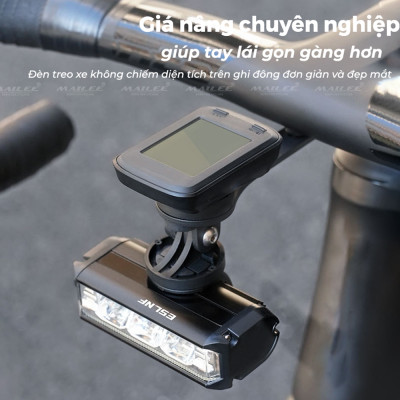 Đèn xe đạp chống nước UH-1000 3 bóng 1000 Lumens có led ban ngày, đèn trước xe đạp sạc USB Type-C, hợp kim nhôm (không kèm pad đỡ dài), đủ phụ kiện - Mai Lee