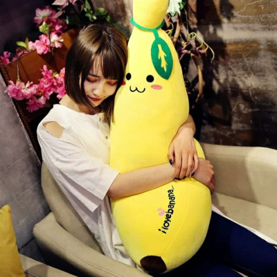Gấu bông gối ôm quả chuối cao cấp, quà tặng thú nhồi bông chuối vải nhung co giãn 4 chiều