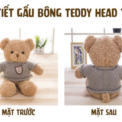 Gấu bông Teddy Head Tales cao cấp - Đồ chơi thú nhồi bông Teddy Head Tales, Chất liệu Bông gòn PP 3D tinh khiết mềm mịn, đàn hồi đa chiều, bền đẹp, an toàn cho người sử dụng