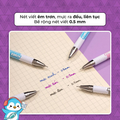 Hộp 20 Bút Gel Joyee - Thiên Long GEL-067 - Mực Khô Siêu Nhanh - Mực Tím