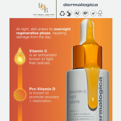 [DERMALOGICA] Huyết thanh Vitamin C mang hiệu quả gấp 3 lần BIOLUMIN-C NIGHT RESTORE vào ban đêm giúp thêm ẩm, sáng da và phục hồi da vào ban đêm