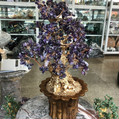 Cây Tài Lộc phong thủy đá thạch anh tím - Cao 45 cm